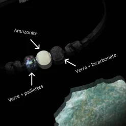 Discount Michaël Vessière Bracelet Amazonite + Verre Made In France