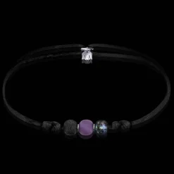 Sale Michaël Vessière Bracelet Amethyste + Verre Made In France