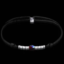 Online Michaël Vessière Bracelet Amitie Sincerite Cristal Grenat