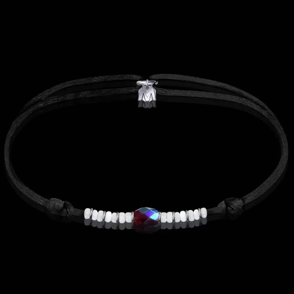 Online Michaël Vessière Bracelet Amitie Sincerite Cristal Grenat