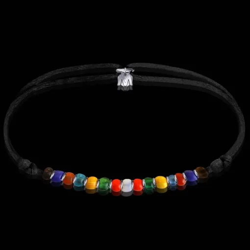 Hot Michaël Vessière Bracelet Arlequin Verre De Murano Sur Cordon