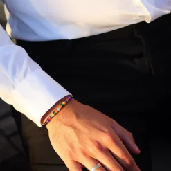 Hot Michaël Vessière Bracelet Arlequin Verre De Murano Sur Cordon