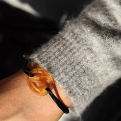 Clearance Michaël Vessière Bracelet Bretzel Ambre Pate De Cristal
