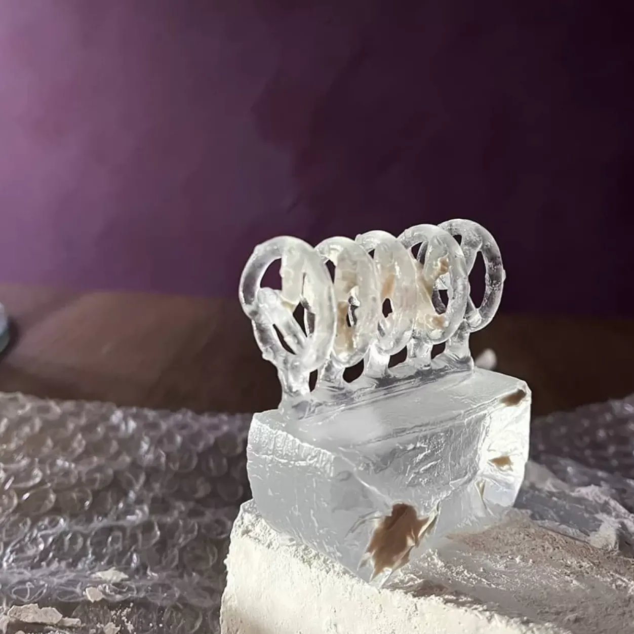 Online Michaël Vessière Bracelet Bretzel Incolore Pate De Cristal