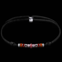 Discount Michaël Vessière Bracelet Chamallow Verre De Murano Sur Cordon