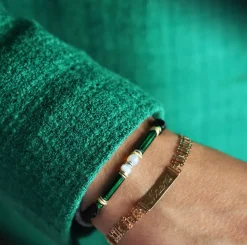 Sale Michaël Vessière Bracelet Cleopatre Verre De Murano Sur Cordon
