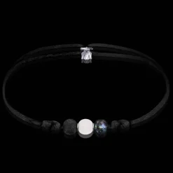 Online Michaël Vessière Bracelet Cristal De Roche + Verre Made In France