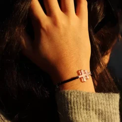 Discount Michaël Vessière Bracelet Croix De Lorraine Amethyste Pate De Verre