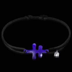 Outlet Michaël Vessière Bracelet Croix De Lorraine Bleu Pate De Verre