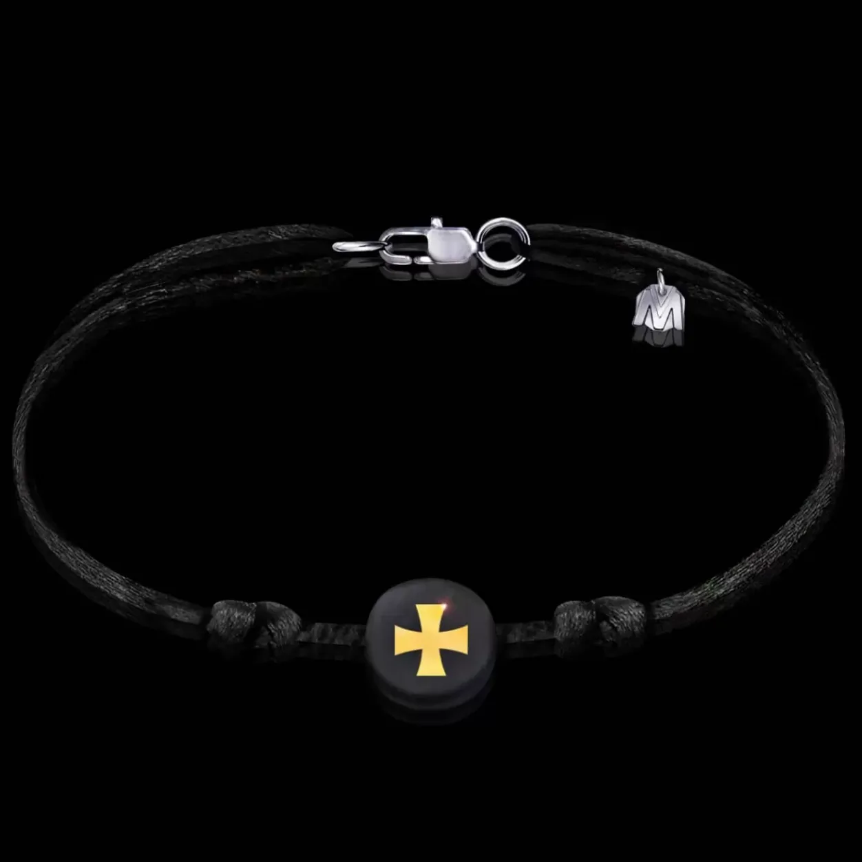 New Michaël Vessière Bracelet Croix Des Templiers Sur Cordon
