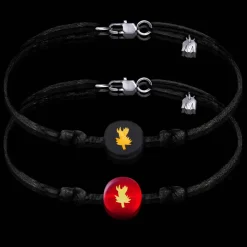 Hot Michaël Vessière Bracelet De Couple - Chardon Lorrain (Rouge Et Noir)