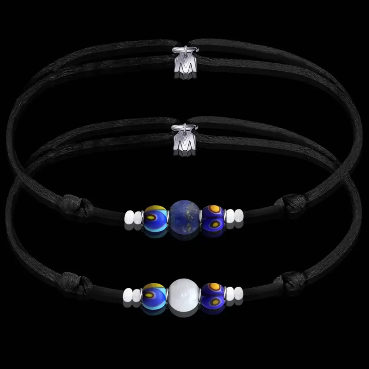 Outlet Michaël Vessière Bracelet De Couple Coachella Lapis + Aigue-Marine