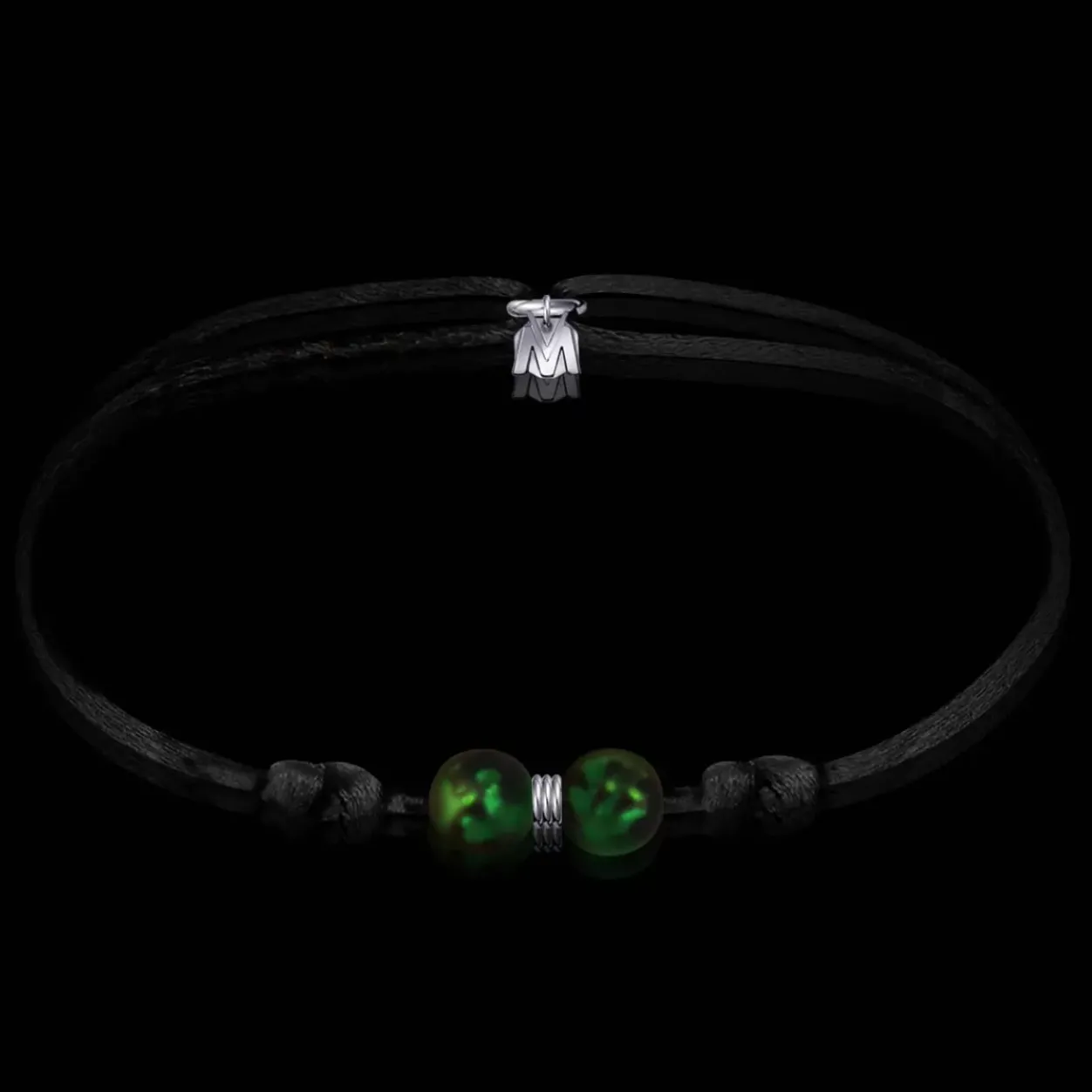 Hot Michaël Vessière Bracelet Duo De Perles Glacees Vert Sur Cordon