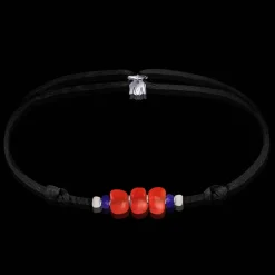 Sale Michaël Vessière Bracelet Grenade Verre De Murano Sur Cordon