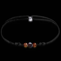 Online Michaël Vessière Bracelet Grenat Rouge + Verre Made In France