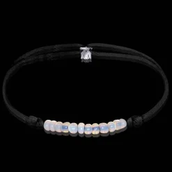 Outlet Michaël Vessière Bracelet Immacule Verre De Murano Sur Cordon