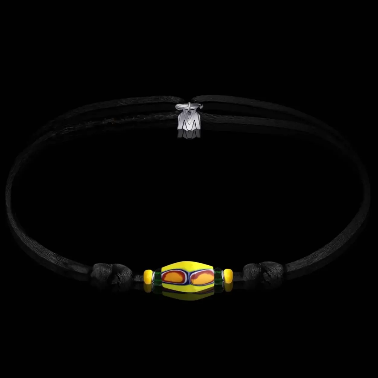 Clearance Michaël Vessière Bracelet Mango Verre De Murano Sur Cordon - 5 Ex