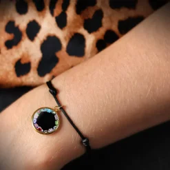 Online Michaël Vessière Bracelet Medaillon L'Original De Murano Sur Cordon