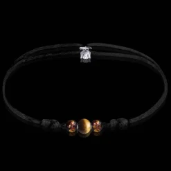 Michaël Vessière Bracelet Oeil De Tigre + Verre Made In France