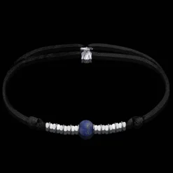Online Michaël Vessière Bracelet Pierre Lapis-Lazuli Immacule Sur Cordon