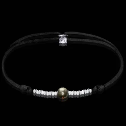 Michaël Vessière Bracelet Pierre Pyrite Immacule Sur Cordon