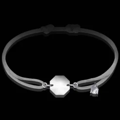 Sale Michaël Vessière Bracelet Porte-Bonheur Pierre Clair Cordon Argent