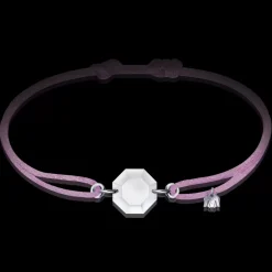 Michaël Vessière Bracelet Porte-Bonheur Pierre Clair Cordon Rose Pastel