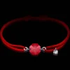 Sale Michaël Vessière Bracelet Porte-Bonheur Pierre Rouge - Cordon Rouge