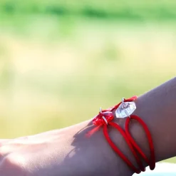 Sale Michaël Vessière Bracelet Porte-Bonheur Pierre Rouge - Cordon Rouge