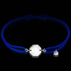 Best Michaël Vessière Bracelet Porte-Bonheur Pierre Clair Cordon Bleu Electrique