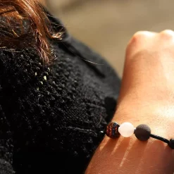 Outlet Michaël Vessière Bracelet Quartz Rose + Verre Made In France