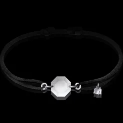 Best Michaël Vessière Bracelet Rock Porte-Bonheur Pierre Claire Sur Cordon Noir